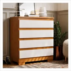 Cômoda 4 Gavetas Para Quarto MDF Corrediças Telescópicas E Pés Multiuso Roupas Resistente Imperial