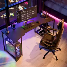 Escrivaninha Gamer APEX 160cm com Nicho para CPU Prateleiras Mesa  Computador Home Office Industrial