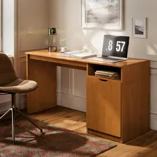 Mesa De Pc Escrivaninha Home Office Com Porta E Nicho Em MDF Para Estudos E Escritório Maxi