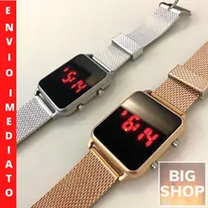 Relógio Feminino Digital Led Basico Dourado Rose Blogueira 2021