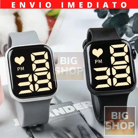 Relógio LED A Prova D'Agua Feminino Masculino Eletrônico Esportes Smart Watch