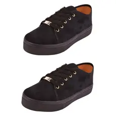 KIT 2 PARES Tênis Escolar Calci Fácil Sapatilhas Feminino Sapatenis  Preto  PROMOÇÃO