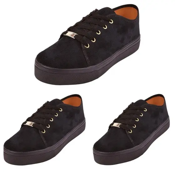 KIT 3 PARES Tênis Feminino Calci Fácil Sapatilhas Sapatenis Escolar Confortável Casual Caminhada Academia ENVIO 24HS