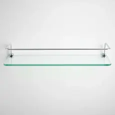 Porta Shampoo de Vidro Para Banheiro Prateleira Haste em Alumínio 40cm ou 30cm