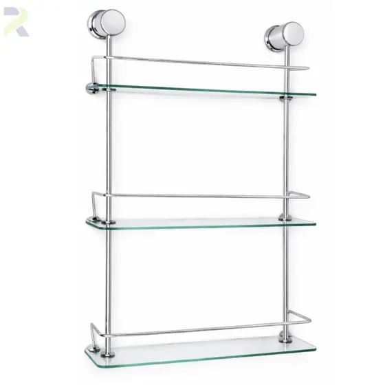 Porta Shampoo Reto Prateleira para Banheiro Parede de Vidro 40cm Vários Modelos Resistente Prático