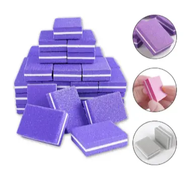 Mini Lixa Buffer Quadrada Para Unha Polidora Bloco Polimento Manicure Gel Fibra