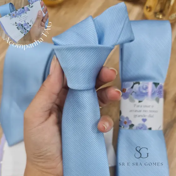Gravata Azul Serenity Trabalhada