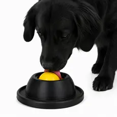 Brinquedo Interativo para Cães Bola Giratória Anti Ansiedade Dispenser Petisco Lambedor Comedouro Lento Pet Preto Pet
