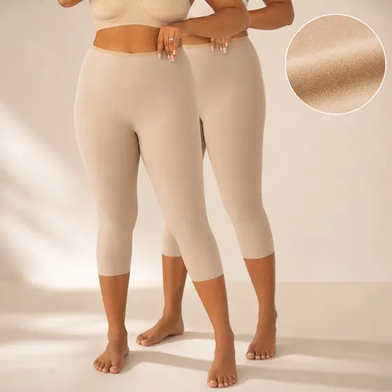 Kit 2 Calça Segunda Pele Meia Modeladora Pra Usar de Baixo