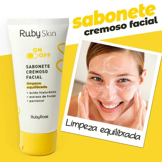 Sabonete Cremoso Hidratação facial On Off Ruby Rose HB327