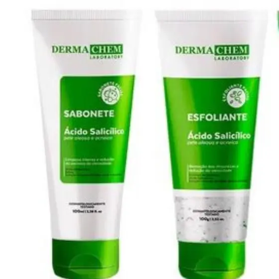 Dermachem Kit 2un Ácido Salicílico - 1un Gel Esfoliante + 1un Sabonete Facial - 100g cada