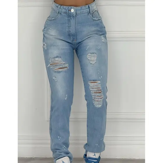 Calça Mom Jeasn Feminina Blessmih