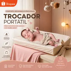 Trocador Anatômico para Cômoda Impermeável Bebê 65cm x 45cm