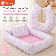 Kit 2 peças Ninho Redutor com Almofada Amamentação para Bebê