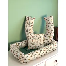 Kit Maternidade Bebê Ninho Redutor + Almofada Amamentação Floresta