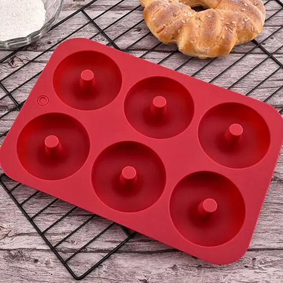 Forma Para Mini Donuts Mini Pudins Silicone 6 Cavidades 1 Ou 2 Unidades Clink