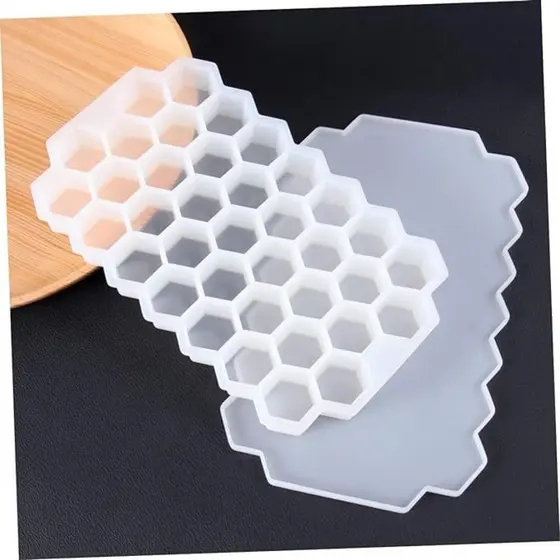 Forma De Gelo 37 Cavidades Silicone 20x12x2,1 Formato De Favo De Mel Com Tampa Multiuso Molde De Gelo Papinhas e Doces