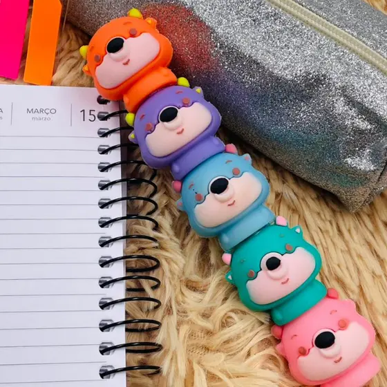 Mine Marca Texto Textos Infantil Empalhável Ursos Cachorro Sapo Escolar Universitário 5Unis Material Fofo