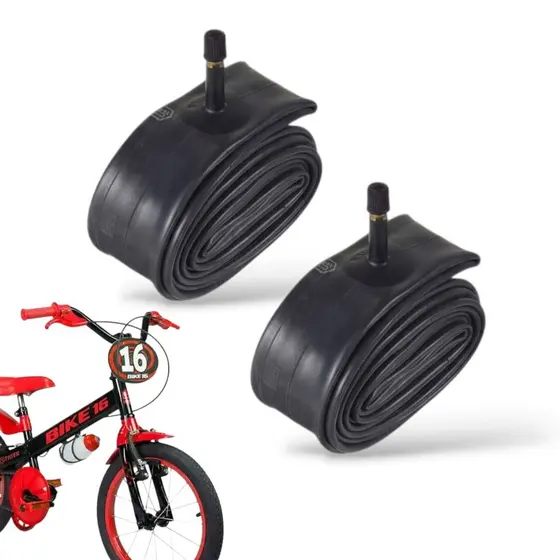 CAMARA DE AR ARO 16 PARA BICICLETA INFANTIL VALVULA AMERICANA 35MM (BICO GROSSO)