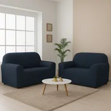 Kit Capa de sofá 2 e 3 lugares coladinha ligadinha lisa malha gel 100% poliéster