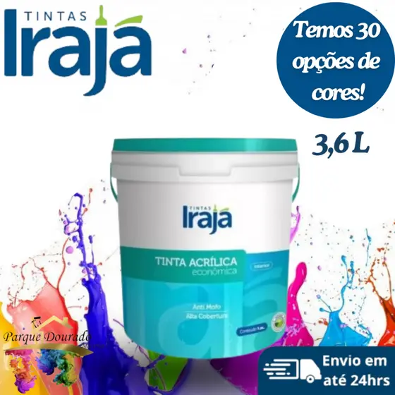 Tinta Acrílica Econômica 3,6L ALTA COBERTURA - ANTIMOFO - INTERIOR - IRAJÁ