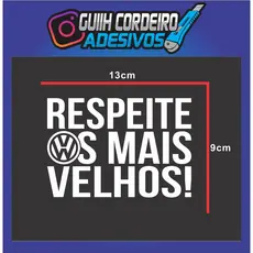 Adesivo Respeite os mais velhos - Volkswagem