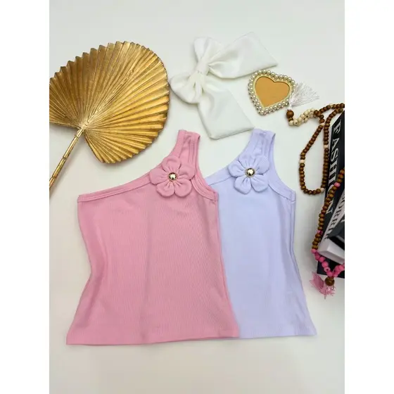 Blusa Infantil Feminina Flor Delicada Blogueirinha Moda Fashion Confortável Princesinha