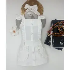 Conjunto Infantil Menina Blusa Cropped Short Saia Em Alfaiataria Moda Fashion elegancia e conforto