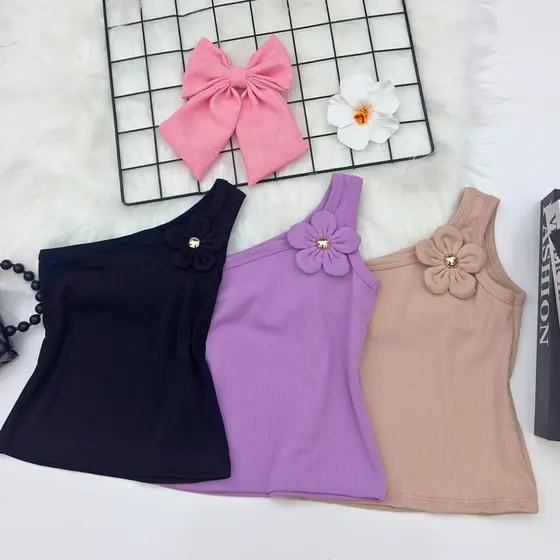 Blusinha Infantil Feminina Flor Delicada Estilo Moda Fashion Blogueirinha Verão Confortável