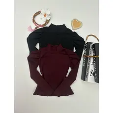 Blusa Infantil Canelada Manga Princesinha Bufante Inverno Levemente Flanelada  Super Quentinha e Confortável