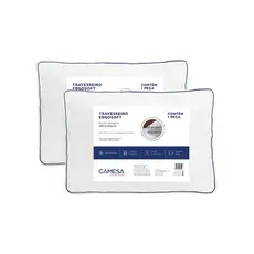 Kit 2 Travesseiros Camesa Ergosoft Hotel Ultra Macio 50x70