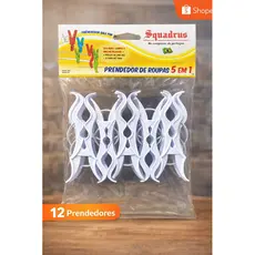 12 Prendedores de Roupas  5 em 1 Reforçados para Varetas Grossas, Varal Magico, Varal de Alumínio, Varal Comum.