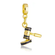 Berloque Dourado Martelo do Direito Banhado a Ouro 18k