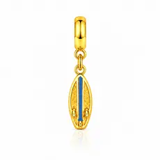 Berloque Prancha Surf Onda Banhado a Ouro 18k