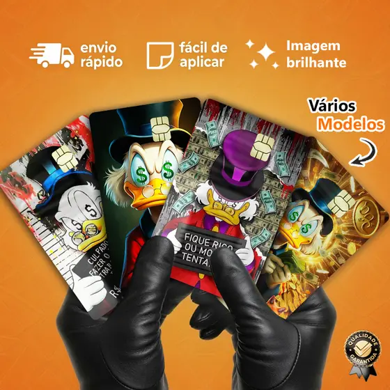 Adesivo Película Para Cartão Tio Patinhas, Fortuna, Dinheiro – Skin Card Personalizado
