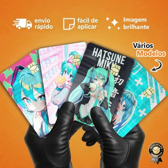 Adesivo Película Para Cartão Hatsuni Miku, Kpop, Presente – Skin Card Personalizado