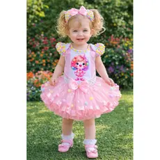 kit Infantil Luxo Tema Palhacinha –kit Festa Bebê com Pérolas e Tule – Roupa Aniversário P ao GG bebê