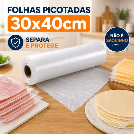 Bobina Picotada 30x40 Rolo Com 1000 Folhas únicas Plástico Reforçado