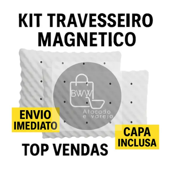 kit 2 Travesseiros MAGNÉTICO ALTO Ortopédico Infravermelho anti ronco Massageador Anatômico