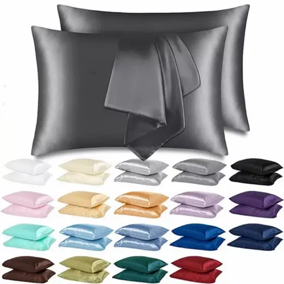 Kit 04 Fronhas de cetim (2 pares) Antifrizz 50x70 charmousse diversas cores