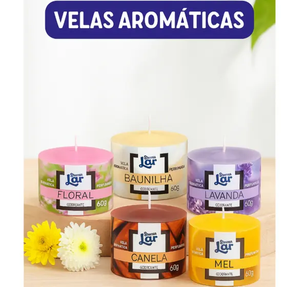 Kit Vela Aromática perfumada decoração ambientes presente 60gr muito cheirosas