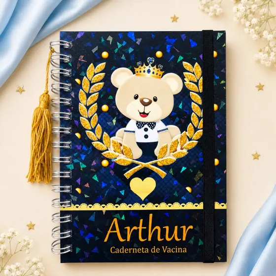 Caderneta de Vacinação Personalizada para Menino – Capa Dura com Nome na Capa