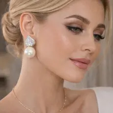 Z.W BIJUX - Brincos de imitação de pérola com zircônias cúbicas cravejadas de diamantes pra mães 7-5