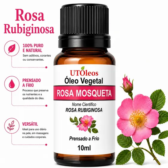 Óleo Vegetal De Rosa Mosqueta 100% Natural 10ml
