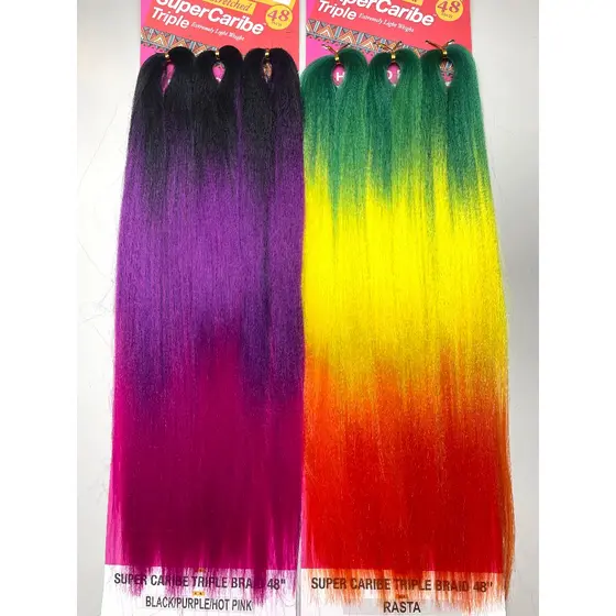 Cabelo Jumbo Caribe colorido para trança box braid caribenho Janet Super jumbo color Unicorn Braid