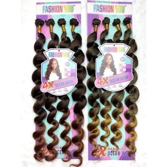 Cabelo Orgânico Cacheado Ondulado 70cm 4 Telas/pacote 150g OCEAN WAVE HAIR FASHION YOU
