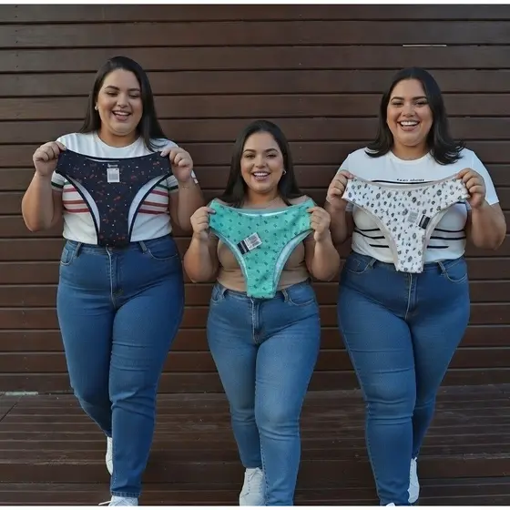 Kit com 3 Calcinhas/CALÇOLAS DE Algodão/COTTON (tamanho M ao GG)