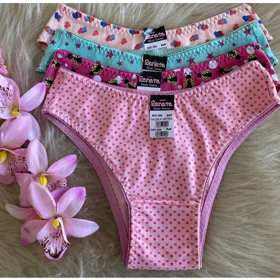 KIT com 2, 4, 6 ou 8 CALÇOLAS  de Algodão/COTTON REFORÇADAS