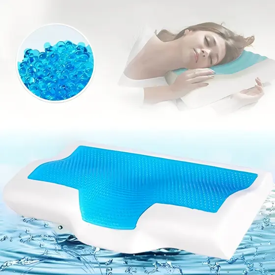 Travesseiro Ortopédico Cervical Espuma Viscoelástico Nasa Com Gel Refrescante C/ Capa