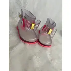 Bota Galocha Botinha Infantil Feminina Bebê Menina Impermeável Com Laço leve confortável